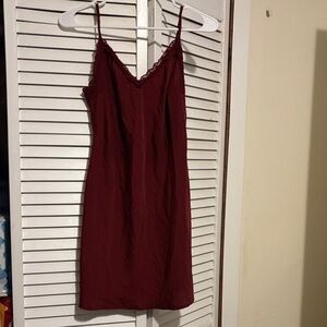 Hollister Wine Lace-Trim Cami Dress